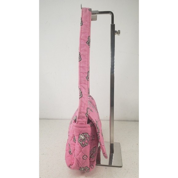 Vera Bradley Flamago Pink Small Flap Front Purse Shoulder Bag Cotton Quilted - Picture 5 of 16